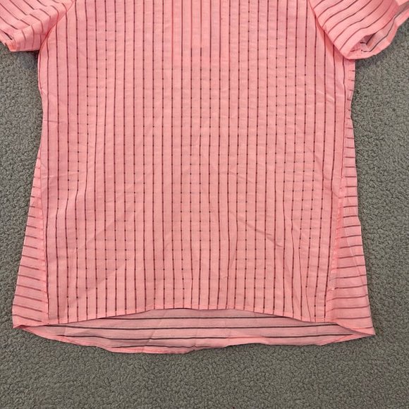 J Crew Shirt Women’s Small Size 4 Pink Shear Short Sleeve Shirt Blouse - Picture 2 of 9